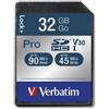 Verbatim Pro 32 GB SDHC UHS Classe 10