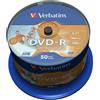 Verbatim 50 x DVD-R - 4.7 GB 16x - breite bedruckbare Flache fur Fotos