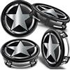 SkinoEu 4 x 75mm Coprimozzo Copricerchi Tappi Ruota Cerchi Lega Ricambio Compatibili per Mercedes Benz 6470207 / B66470200 Argento Army US Star CM 43