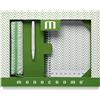 Pigna, set regalo MONOCROMO PATTERN, gift box (astuccio, quaderno spiralato, penna), verde
