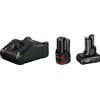 Bosch Professional 12 V System Batteria di avviamento, batteria GBA 2.0 Ah + batteria GBA 4.0 Ah + caricatore GAL 12V-40, in scatola