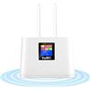 KuWFi Router 4G CPE wireless,KuWFi router 4G LTE cat4 con slot per schede SIM e schermo LCD, doppie antenne ad alto guadagno, supporto B1/B3/B5/B7/B8/B20