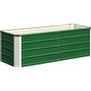 Outsunny Fioriera da Giardino Senza Fondo con 2 Aree di Coltivazione, in Acciaio, 125x47x40 cm, Verde|Aosom