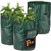 Relaxdays Sacco per Patate, Set da 3, Coltivazione di Piante, con Finestra Apribile, 2 Manici, HxD: 44x33, Verde Scuro