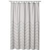 Lush Decor - Tenda da doccia in ciniglia, motivo a zigzag, Grigio chiaro, 72 Inches x 72 Inches