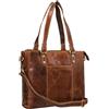 STILORD 'Joy' 3-in-1 Vintage Shopper Borsetta Cuoio Donna Borsa Grande Tracolla Spalla Vera Pelle per Lavoro Shopping Spesa Tempo Libero Portatile Laptop, Colore:cannes - marrone