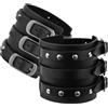 Eigso 2 Pezzi Bracciali In Pelle Pu Bracciale Hip-Hop Punk Rock No Spike Bracciale Da Coppia Nero Gotico Per Uomo