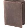 Theodore Portafoglio Uomo in Pelle - Design Verticale a 2 Ante, 10 Slot Carte, Scomparto Banconote, Protezione RFID, Stile Vintage Marrone