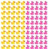 lasuroa Piccole Anatre Fenicottero, 50pz Fenicottero Mini in Resina + 50pz Anatra Resina Figure in Miniatura Anatra Fenicottero Gialle Mini Decorazioni per Paesaggio Feste Casa delle Bambole