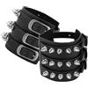 Eigso 2 pezzi bracciali in pelle punk rivetti per uomini donne bracciali classici 80's Spike biker per uomini donne
