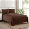 Sweet Home Collection Set di Biancheria da Letto di Lusso con Lenzuolo con Angoli, 2 federe, in Microfibra, Marrone, Queen Size