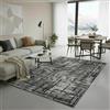 Jimri Tappeto a pelo corto, reversibile, per camera da letto e soggiorno, ingresso, corridoio, realizzato a macchina, morbido poliestere e cotone, a righe, grigio chiaro, dimensioni: 75 x 150 cm