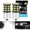 Alopee Lampadina P21W LED 12V-24V - Senza Polarità 33 SMD 2835 Bianco Brillante per Luce di Retromarcia, Luce di Stop e Indicatori di Direzione BA15S, Compatibile con 1156 7506 R10W (Confezione da 2)