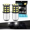 Alopee Lampadina P21/5W LED Bianco Confezione da 2 Senza Polarità 1157 BAY15D - 9V-30V DC per Fanale Posteriore e Luce Freno, Indicatori di Direzione Compatibile con 7528/2057/2357, 2835 SMD 33