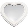 Eaoundm Specchio per trucco a forma di cuore, 27 x 27 cm, da parete e da scrivania, per camera da letto, colore: bianco