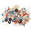 Janod - Brico'Kids Barile Bricolage 50 Pezzi (Legno), Costruzioni in Legno e Gioco Di Imitazione, 5 Modelli Inclusi, per Sviluppare la Motricità Fine e la Creatività - Da 3 Anni in su, J06480