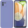 ARRYNN Custodia per Samsung Galaxy A03 Cover + Pellicola Protettiva Vetro Temperato,Liquid Silicone TPU Case Cover per Samsung Galaxy A03 - Viola1