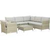 Outsunny Salotto da Giardino 7 Pezzi Modulabile in Rattan PE con Cuscini, Beige|Aosom