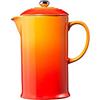 Le Creuset Coffee Press in gres vetrificato con Pressa in Acciaio Inox, 1 L, Arancio, 91028200090000