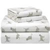 pointehaven Set di lenzuola in flanella stampata in 100% cotone, 180 g/m², per letto king size, gatti, caldo e accogliente, pre-ristretto, tasche profonde, elastico tutto intorno, comodo doppio spazzolato