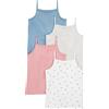 Simple Joys by Carter's Tank Tops, Pack of 4 Canotta per Neonati e Bambini Piccoli, Bianco/Grigio Puntinato/Rosa Chiaro, 5 Anni (Pacco da 4)