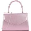 UShopUK Pochette in finta pelle tinta unita con manico superiore, per matrimoni, serate e feste, avorio, medium