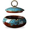 SHOWHEEL Posacenere da Tavolo Ceramica, Posacenere con Coperchio, Ashtray Ceramic, Antivento, Design Retrò, Adatto per Casa, Ufficio, Scrivania, Patio e Uso Esterno (Blu)