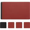 Myir JUN Tovagliette e Sottobicchieri, Tovagliette in Pelle e Sottobicchieri Set Tovagliette Americana Plastica Lavabili Tovagliette Impermeabile Tovagliette (Rosso Nero, Set di 4)