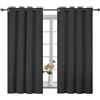 YSTELLAA Tende 100% Oscuranti Per Interni 2 Pezzi, 140×145cm, Effetto Lino, Tende Termiche, Con Anelli, Tenda Termica Isolante Freddo E Caldo, Fonoassorbenti, Moderne, Nero