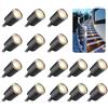 SMY Lighting SMY 16pcs Faretti LED Incasso per Terrazze, con Guscio di Protezione, Diametro 32mm, Luce Bianca Calda e Impermeabile IP67, 0.6W DC12V Faretto da Incasso per Giardino Gradini Scale Pavimento Cucina