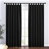 PONY DANCE Tende Oscuranti Camera da Letto - Tenda Oscurante Termica Isolante con Passanti Tende per Finestre Soggiorno Moderno 2 Pezzi 140x220 CM, Nero