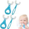 ZEACCT 4 Pezzi Spazzolino Denti Silicone Forma U, Spazzolino Bambini Bocca Piena, Adatto 2-3-6-12 Anni, Massaggia Gengive Denti Puliti Lgiene Orale a 360° (Blu)