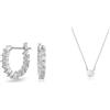 Swarovski Orecchini a cerchio Vittore, Bianco, Placcato rodio & Collana Attract, Taglio tondo, Bianca, Placcato rodio