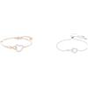 Swarovski Infinity Bracciale Rigido, Placcato in Tonalità Oro Rosa Lucido con Delicati Zirconi & Infinity Bracciale a Catena Morbida, Placcato in Tonalità Rodio Lucido