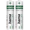 Hama | Batterie ricaricabili (2 batterie AAA, ricaricabili, 1000 mAh, ricarica rapida) colore bianco