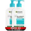 Garnier Pure Active Pack x2 Gel detergente idratante con acido ialuronico, ceramica e argilla, rimuove impurità, grasso e trucco, 2 x 250 ml
