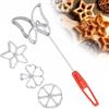 GAESHOW Stampo a Forma di Rosetta per Waffle, Stampo per Rosette, Set Bunuelos con Manico in Legno, Rosetta Maker biscotto Strumento in Alluminio Fuso Stampi