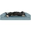 FurHaven Cuccia rinfrescante per Cani di Taglia Grande/Media con Cuscini Rimovibili e Copertura Lavabile, per Cani Fino a 25 kg, Divano in Peluche e Pelle Scamosciata, Piscina Profonda, Grande