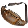 Handadsume Spessore Cavallo Pazzo Cuoio Escursionismo Equitazione Viaggio Outdoor Belt Bag Fanny Waist Pack Piccola Borsa Del Telefono Cellulare Per Gli Uomini Donne 380 (389 Marrone)