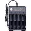 BSOMAM Caricabatterie 18650 con 4 slot, universale ricaricabile agli ioni di litio, per batteria ricaricabile da 3,7 V, 18650, 18350, 17670, 17500, 16340(RCR123) 14500, Ni-MH Ni-CD AA AAA (senza batteria)