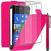 ebestStar - Cover Compatibile con Nokia Lumia 625 Custodia Protezione Pelle PU Risvolto Verticale + Penna +3 Pellicole plastica, Rosa