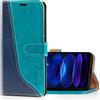 Mulbess Custodia per Xiaomi Redmi Note 12 PRO, Cover Magnetica Flip con Chiusura, Fessura Carte Portafoglio, Portacellulare Protezione, Elegante Blu Mint