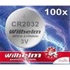 Wilhelm - Pila a bottone al litio, 3 V, 100 x CR 2032