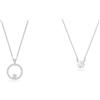 Swarovski Pendente Creativity, Circolare, Bianco, Placcato rodio & Collana Attract, Taglio tondo, Bianca, Placcato rodio