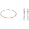 Swarovski Collana Angelic, Rotondo, Bianco, Placcato color oro Rosa & Orecchini Attract Trilogy, Bianco, Placcato rodio