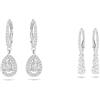Swarovski Orecchini Angelic, Cristalli taglio Pear, Bianchi, Placcato rodio & Orecchini Attract Trilogy, Bianco, Placcato rodio