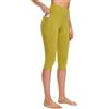 BALEAF Leggings Capri da donna al ginocchio, in cotone, con tasche, a vita alta, casual, estivi, per yoga, Blu, XXXL
