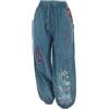GURU SHOP Pantaloni larghi a vita larga, ricami mandala, da donna, in cotone, blu jeans, 48