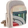 GURU SHOP Zaino colorato etnico canapa - beige/rosso, uomo/donna, 35 x 24 x 15 cm, fantasia borsa in tessuto, Beige/multicolore, Taglia unica