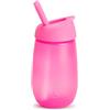 Munchkin Simple Clean Bicchieri sippy per bambini con cannuccia, Senza BPA, Non perde, A prova di perdite in silicone, 10oz/296ml, Confezione da 1, Rosa